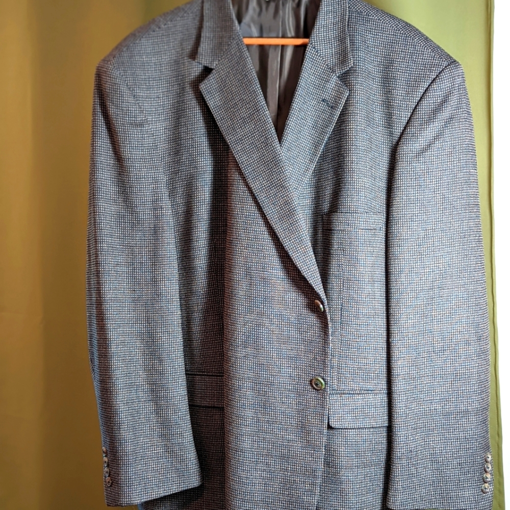 Men's Pronto Blazer Soft Lambswool Tweed Navy Cream 56R
